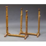 A pair of mahogany embroidery stands, mid-late 20th century, with adjustable height and width