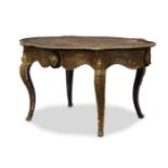 A Napoleon III ebonised and Boulle work centre table, late 19th century, with overall