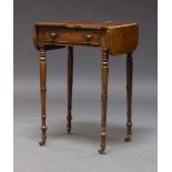 A George IV mahogany Pembroke occasional table, the square top, with two drop leaves, above single