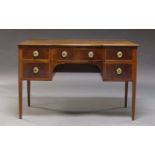 A Regency style mahogany and crossbanded sideboard, early 20th Century, the top with pierced