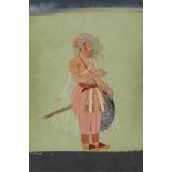 A portrait of Maharaja Jaswant Singh of Jodhpur, 1660-1670, gouache on paper heightened with gilt,