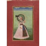 Portrait of Arjun Singh, Mewar, Rajasthan, 19th century, opaque pigments on paper heightened with