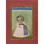 Portrait of a Rawat Shri Fateh Singh Ji Kunwar Chauhan holding a rumal, Mewar, Rajasthan, 19th