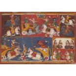 An illustration from the Bhagavata Purana, India, late 17th century, gouache on paper, depicting a