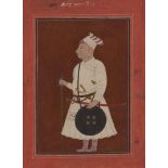 Portrait of Rudha Amar Singh, Mankot, 1700-25, opaque pigments on paper heightened with gold,