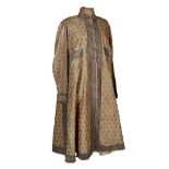 A Mughal gilt-metal thread robe, India, 18th century, the main body with large silver metal-thread