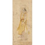 A figure of a priest, Kishangarh, Rajasthan, 19th century, pencil and opaque pigments on paper,