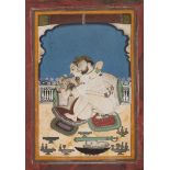 A group of four erotic paintings, Kotah, Rajasthan, 19th century, opaque pigments heightened with