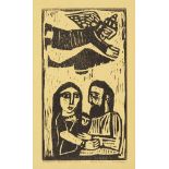 Badri Narayan, (1929-2013), Homage To Birth, 1976, woodcut on card, artist proof 3/unknown, 38 x