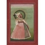 Portrait of a nobleman, Mewar, Rajasthan, 19th century, opaque pigments on paper heightened with