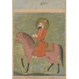 An equestrian portrait of the Mughal Emperor Farrukhsiyar (r.1713-19), India, 18th century, opaque