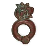 An Ordos bronze fastening with hare or deer, 5th-4th century B.C., of open circular form, surmounted