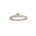 A single stone diamond ring, by Cartier, the claw-set brilliant-cut diamond, weighing 0.41 carats,