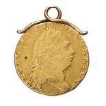 A pendant-mounted George III Spade Guinea, 1798, to a gold pendant mount, gross weight 8.8gPlease