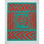 Kate Whiteford OBE, Scottish b.1952- Double Chevron and Spiral, 1989; screenprint in colors on wove,