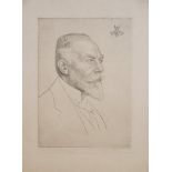 Emil Orlik, Czech 1870-1932- Portrait of Christian Kraft Furst zu Hohenlohe-Ohringen, 1918; drypoint