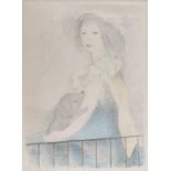 Marie Laurencin, French 1883-1956- Young Girl with dog, 1928; lithograph in colours on wove,
