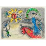 Marc Chagall, Russian/French 1887-1985- Sun with Red Horse [Mourlot 945]; lithograph in colours on