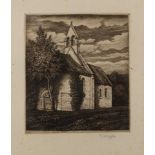 Frederick Landseer Griggs RA RE, British 1876-1938- Netherton Chapel, 1935; etching, signed in