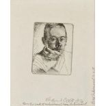 Leon Underwood, British 1890-1975- Geoffrey Clement Cowles; drypoint etching on handmade paper,