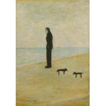 Laurence Stephen Lowry RBA RA, British 1887-1976- Man Looking Out To Sea; offset lithograph in