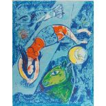 After Marc Chagall, Russian/French 1887-1985- The Blue Circus, 1950; offset lithograph in colours on