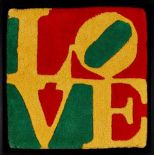 Robert Indiana, American 1928-2018- Summer - Love, 2006; hand tufted wool, with publisher's label