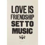 Stephen Kenny, American b.1962- Love is Friendship Set to Music (Jackson Pollock); screenprint on