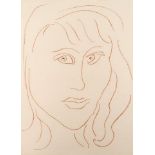 Henri Matisse, French 1869-1954- Enfin, Visages, 1946 (Duthuit 11); lithograph in sanguine on Lana