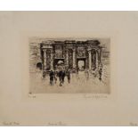 Ernst Oppler, German 1867-1929- Porte de Douai; drypoint etching on laid paper, signed, titled,