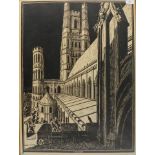 Gwen Raverat SWE, British 1885-1957- Ely Cathedral; wood cut on wove, a design for a poster for