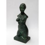 Late 20th Century- Female nude, standing three-quarter length; bronze resin sculpture, 33cm