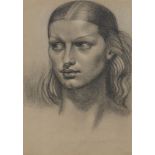 After Gerald Brockhurst RA, British 1890-1978- Copy of 'Head of Dorette'; black and white chalks