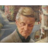 Moore, British School, early/mid 20th century- Portrait of a man, head and shoulders, with a