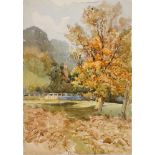 Tom Simpson, British c.1846-c.1926- Country landscapes; five watercolours, each inscribed in