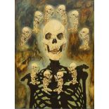 Charlie Pi, British, late 20th/early 21st century- Skeleton painting, 2016; oil on canvas, signed