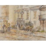 Violet Caroline Duckworth-King, British 1894-1986- Street scene; watercolour over pencil, signed