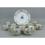 A collection of twelve Herend Rothschild pattern coffee cups and saucers, 20th century, decorated