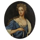 Follower of Sir Godfrey Kneller, British 1646-1723- Portrait of a lady half-length; oil on canvas,
