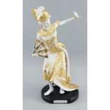 A porcelain figure of a Balinese dancing girl by Nuanza Porselen Indonesia, of recent manufacture,