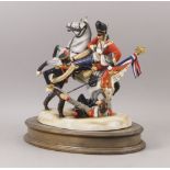 A Michael Sutty Battle of Waterloo limited edition porcelain figure group portraying the capture