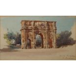 Stefano Donadoni, Italian 1844-1911- Arco di Constantino; watercolour, signed and titled, sight 16 x