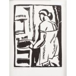 Horace Ascher Brodzky, Australian/British 1885-1969- Washbasin, 1989; linocut on wove, signed in