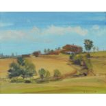 Niccolo d’Ardia Caracciolo, Irish 1941-1989- Country lane - Landscape study; oil on board, signed,