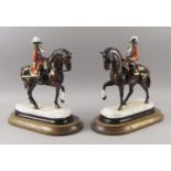 Two Michael Sutty porcelain limited edition figure groups of mounted Dragoon's, made to