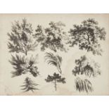 John Laporte, British 1769-1831- Studies of trees, 1800; soft ground etchings on wove, twenty-four