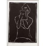 Horace Ascher Brodzky, Australian/British 1885-1969- Untitled (Woman/Mirror), 1989; linocut on wove,