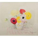 Barbara Dorf, British 1933- 2016- Poppies and ranunculi; watercolour, signed and dated 86 in pencil,