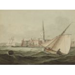 Samuel Owen, British 1769-1857- Fishing Smack of a Southern Port; watercolour, 16x21.7cm: together