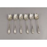 A set of six George V silver tablespoons, London c.1914, West&Son, with bright cut decoration to the